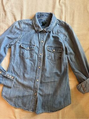 J. Crew Vintage Denim Button-Up Shirt